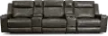 Dynasty Dark Gray Leather 5 Piece Triple Power Home Theater Seating