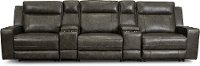 Dynasty Dark Gray Leather 5 Piece Triple Power Home Theater Seating