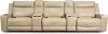 Stone Beige Leather 5 Piece Triple Power Home Theater Seating - Dynasty