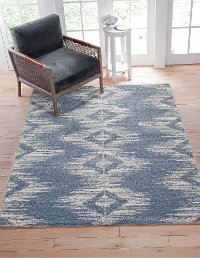 5 x 8 Medium Ombre Blue and Beige Area Rug - Granada-5