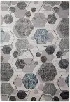 5 x 8 Medium Gray Hexagon Area Rug - Napa
