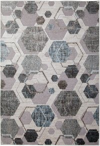 5 x 8 Medium Gray Hexagon Area Rug - Napa