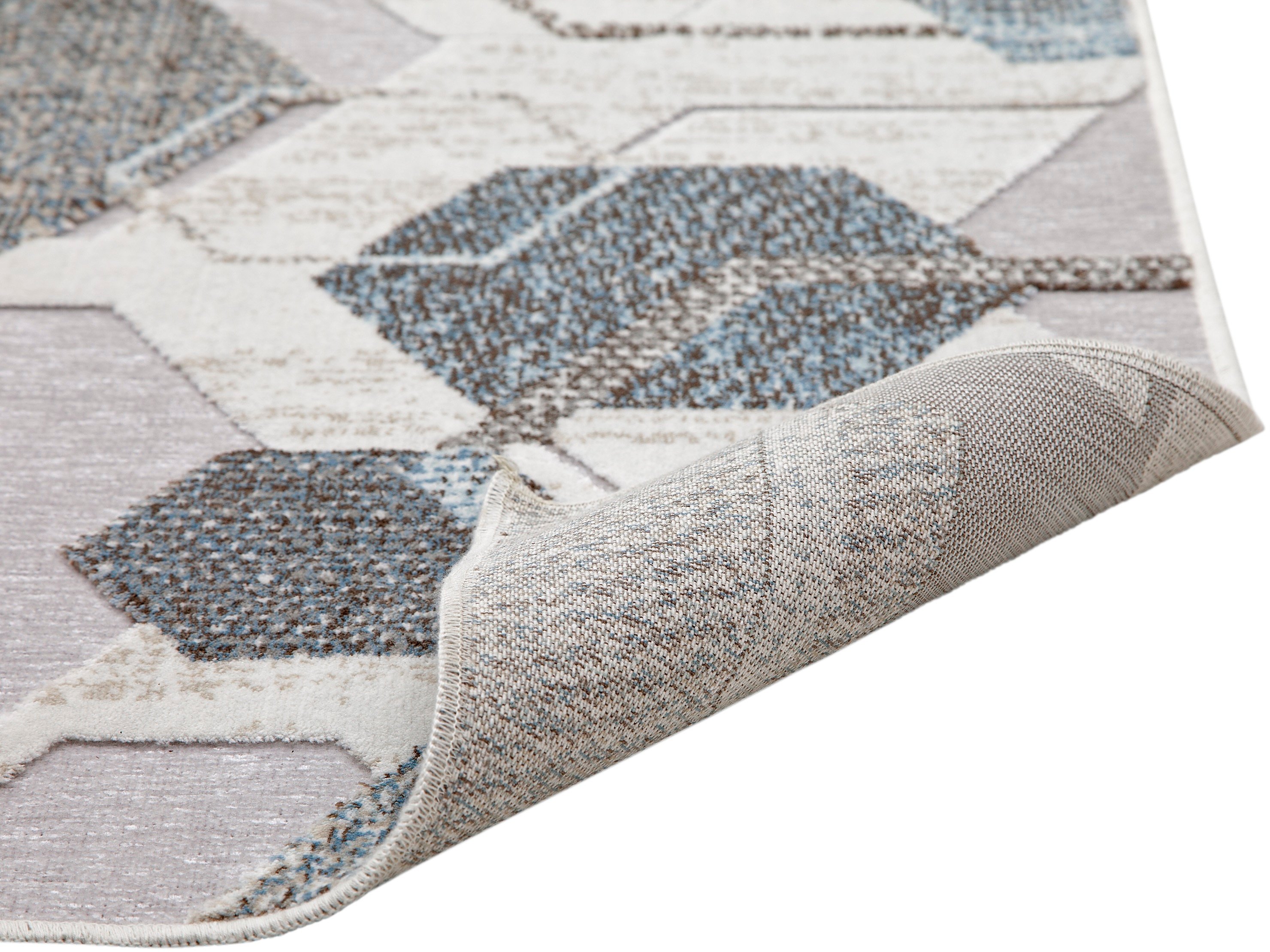 5 x 8 Medium Gray Hexagon Area Rug - Napa-2