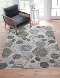 5 x 8 Medium Gray Hexagon Area Rug - Napa-4