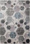 8 x 11 Large Gray Hexagon Area Rug - Napa