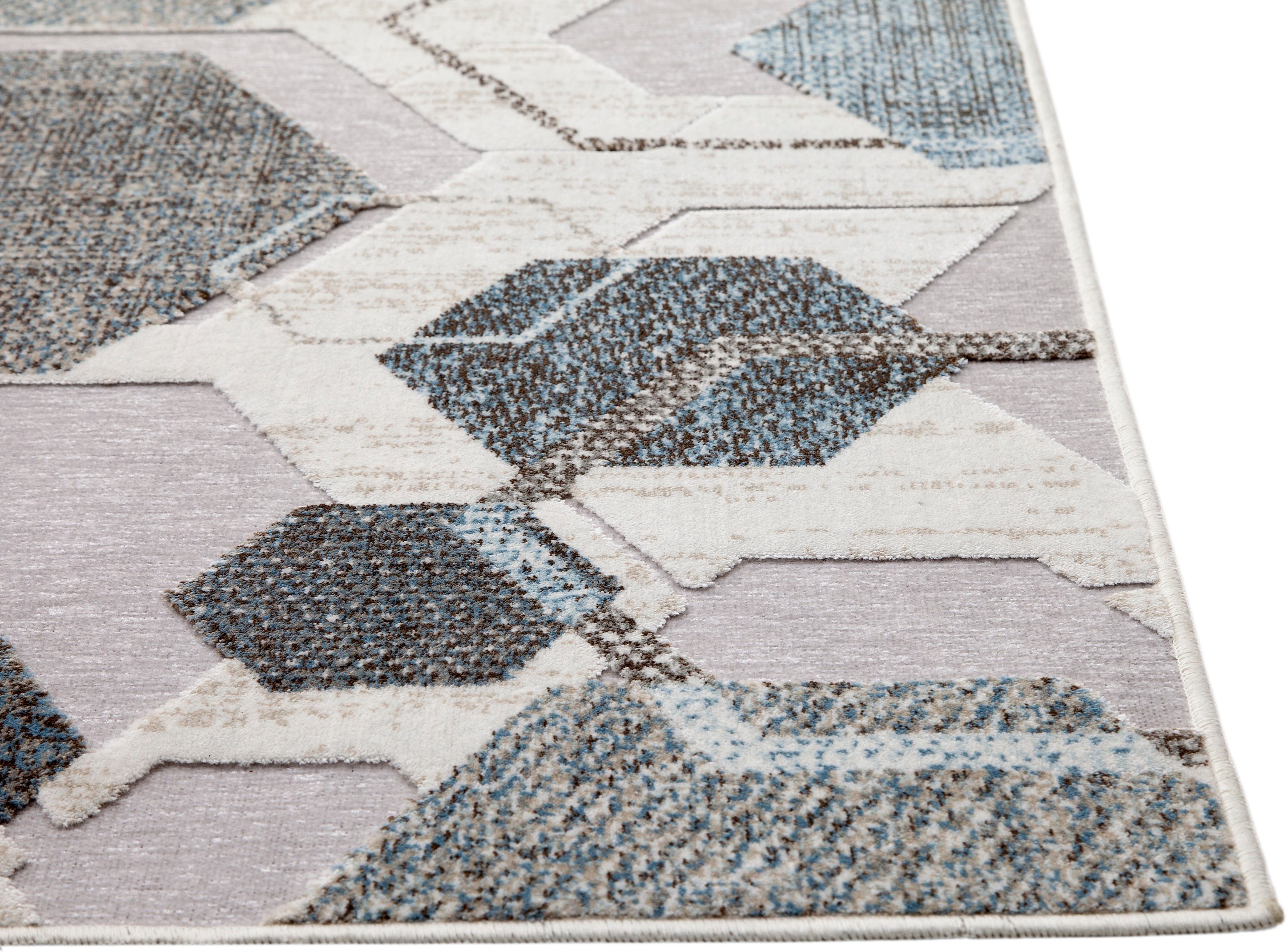8 x 11 Large Gray Hexagon Area Rug - Napa-5