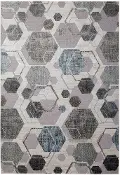Napa 8 x 11 Gray Hexagon Area Rug