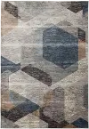 5 x 8 Medium Gray, Blue, and Beige Area Rug - Sonoma