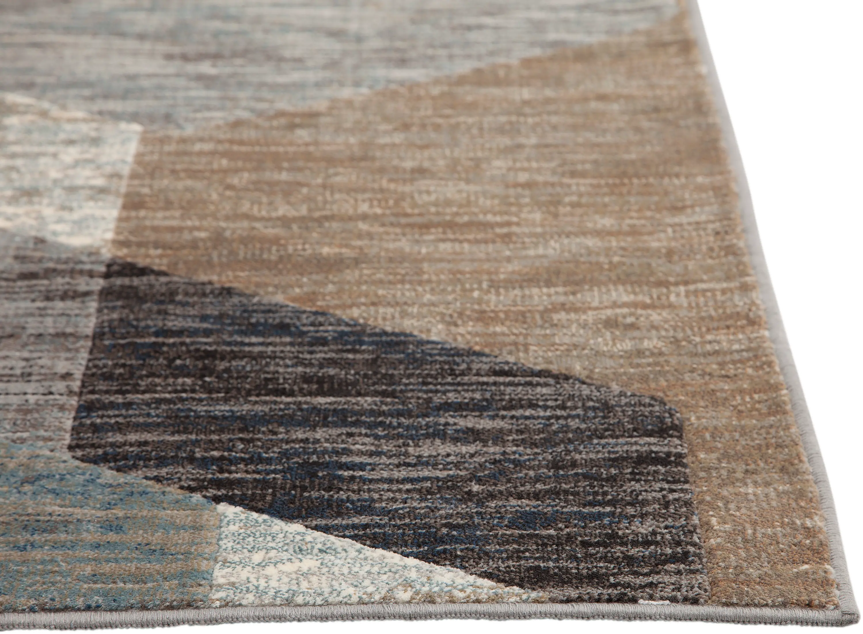 5 x 8 Medium Gray, Blue, and Beige Area Rug - Sonoma-2