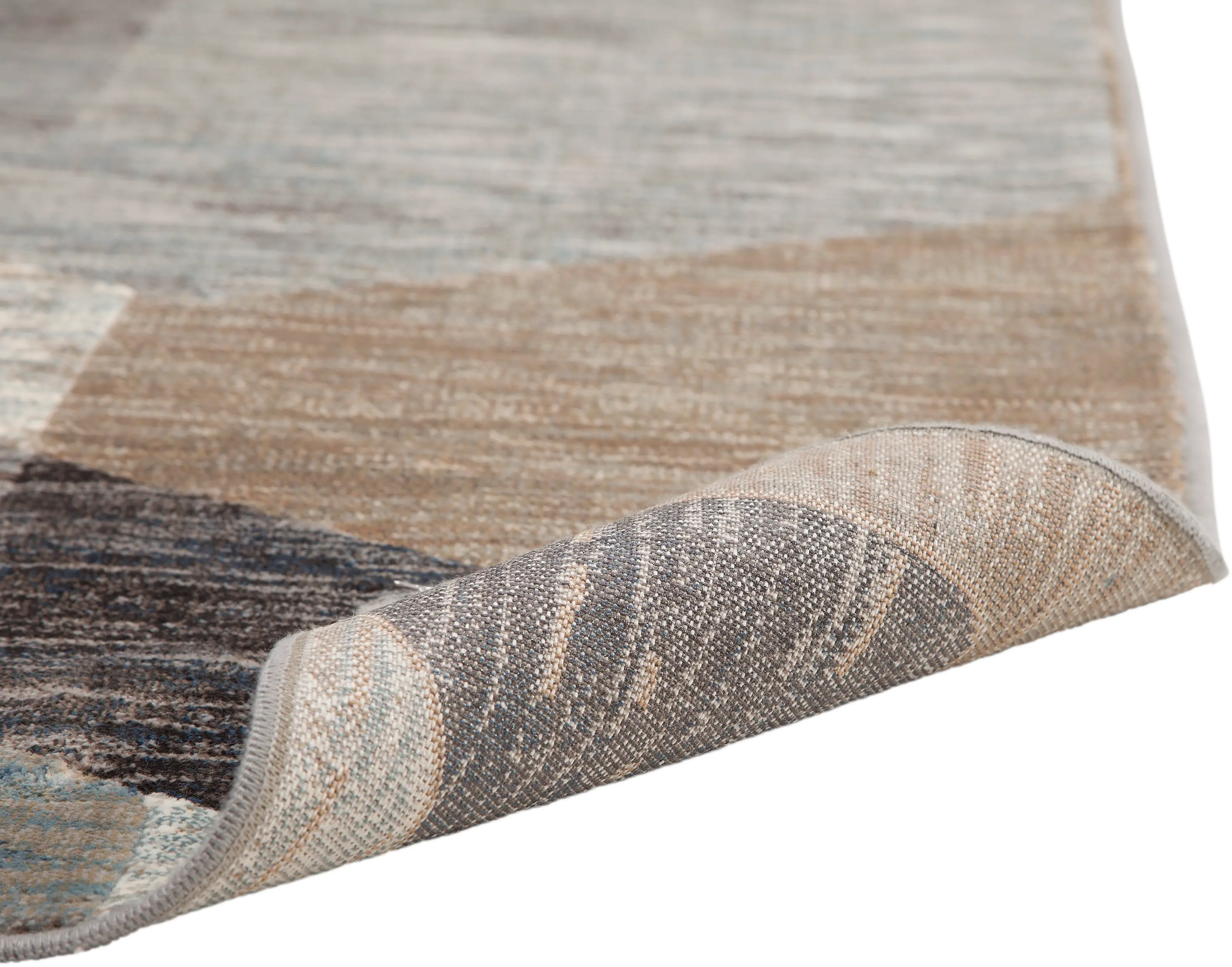 5 x 8 Medium Gray, Blue, and Beige Area Rug - Sonoma-5