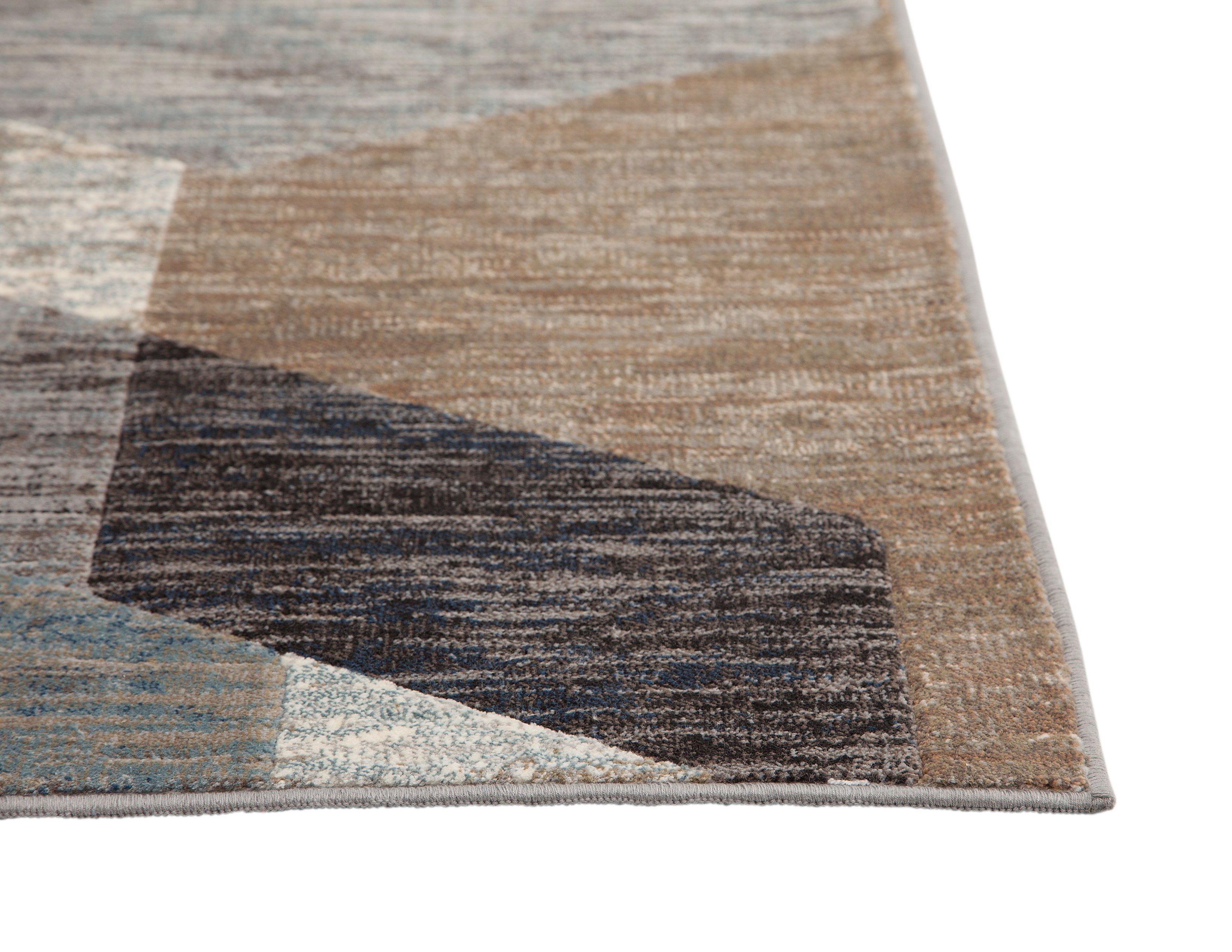 8 x 11 Large Gray, Blue, and Beige Area Rug - Sonoma-2