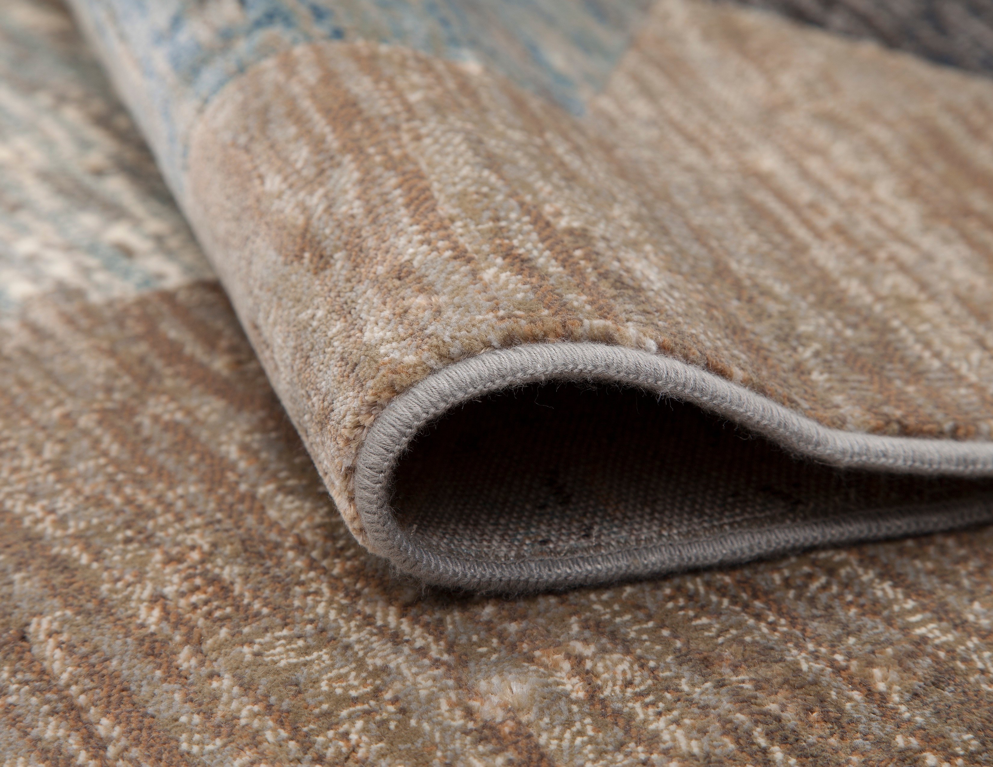 8 x 11 Large Gray, Blue, and Beige Area Rug - Sonoma-3