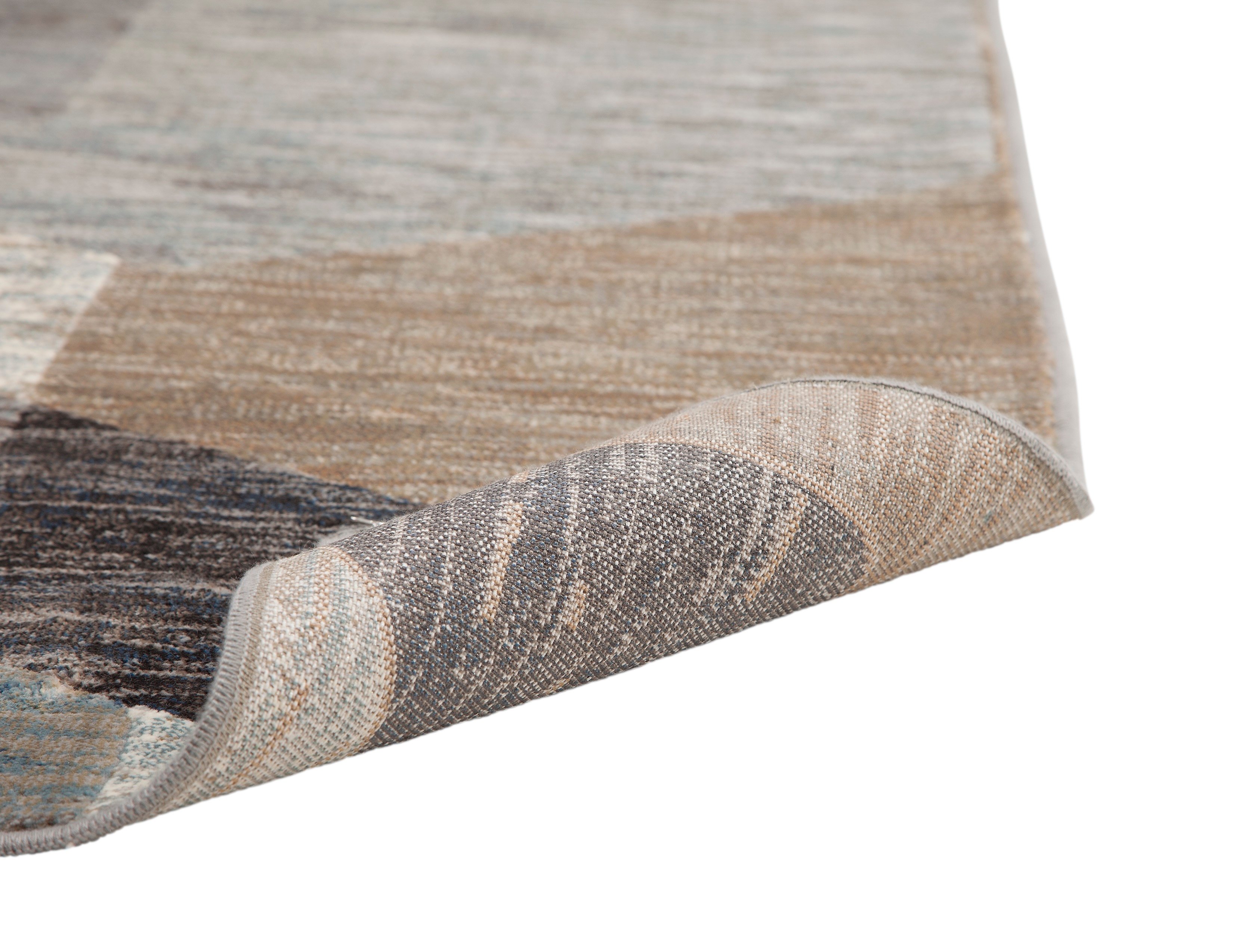 8 x 11 Large Gray, Blue, and Beige Area Rug - Sonoma-5