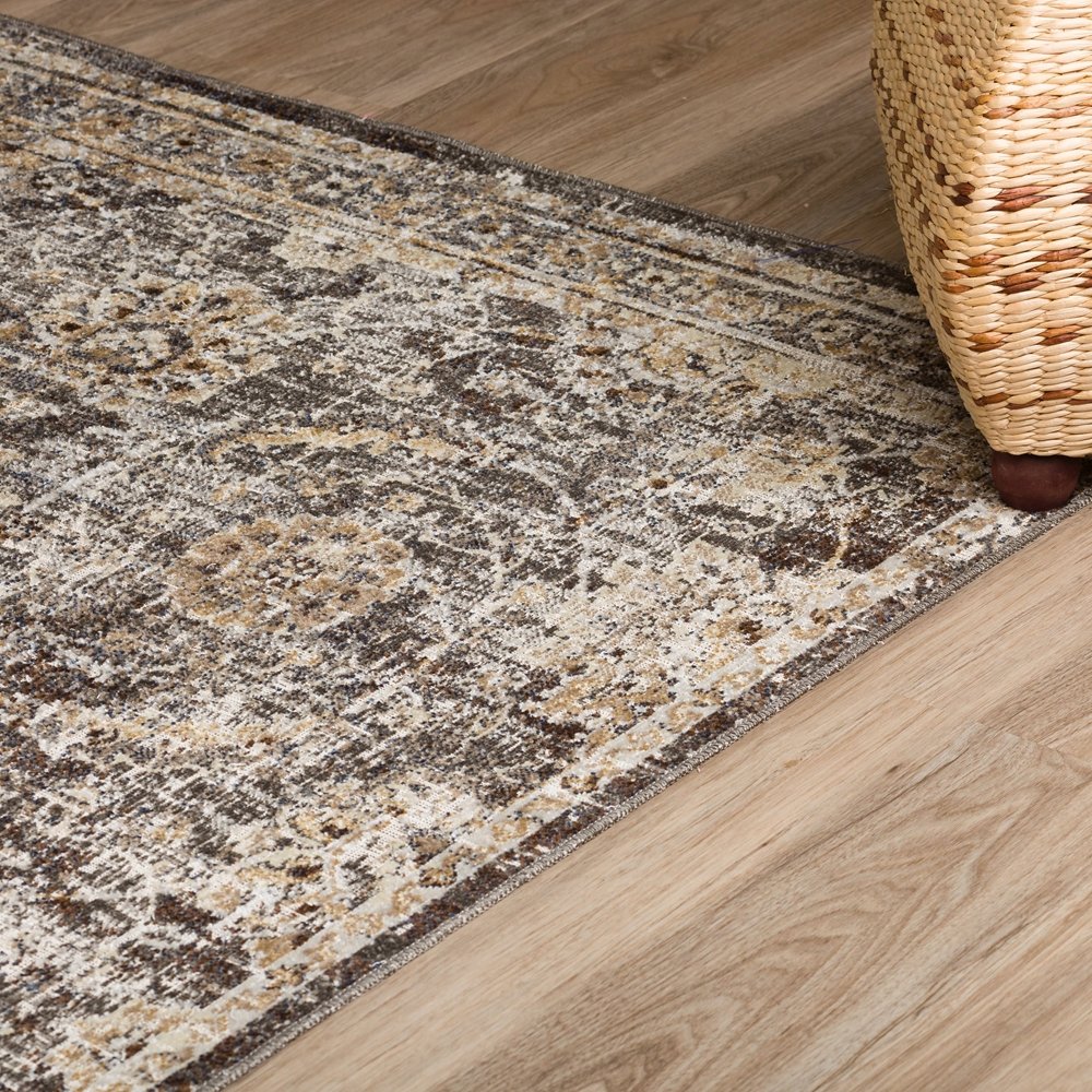 MR2PE5X7 5 x 7 Medium Mocha and Ivory Area Rug - Mercier-2