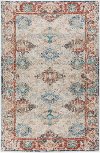 5 x 7 Medium Bombay Teal and Red Area Rug - Mercier