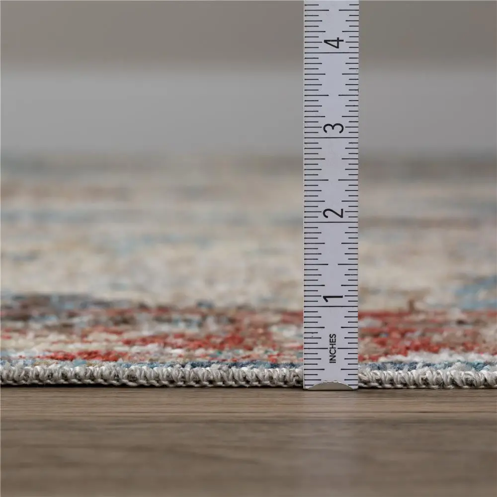 MR6BO5X7 5 x 7 Medium Bombay Teal and Red Area Rug - Mercier-4