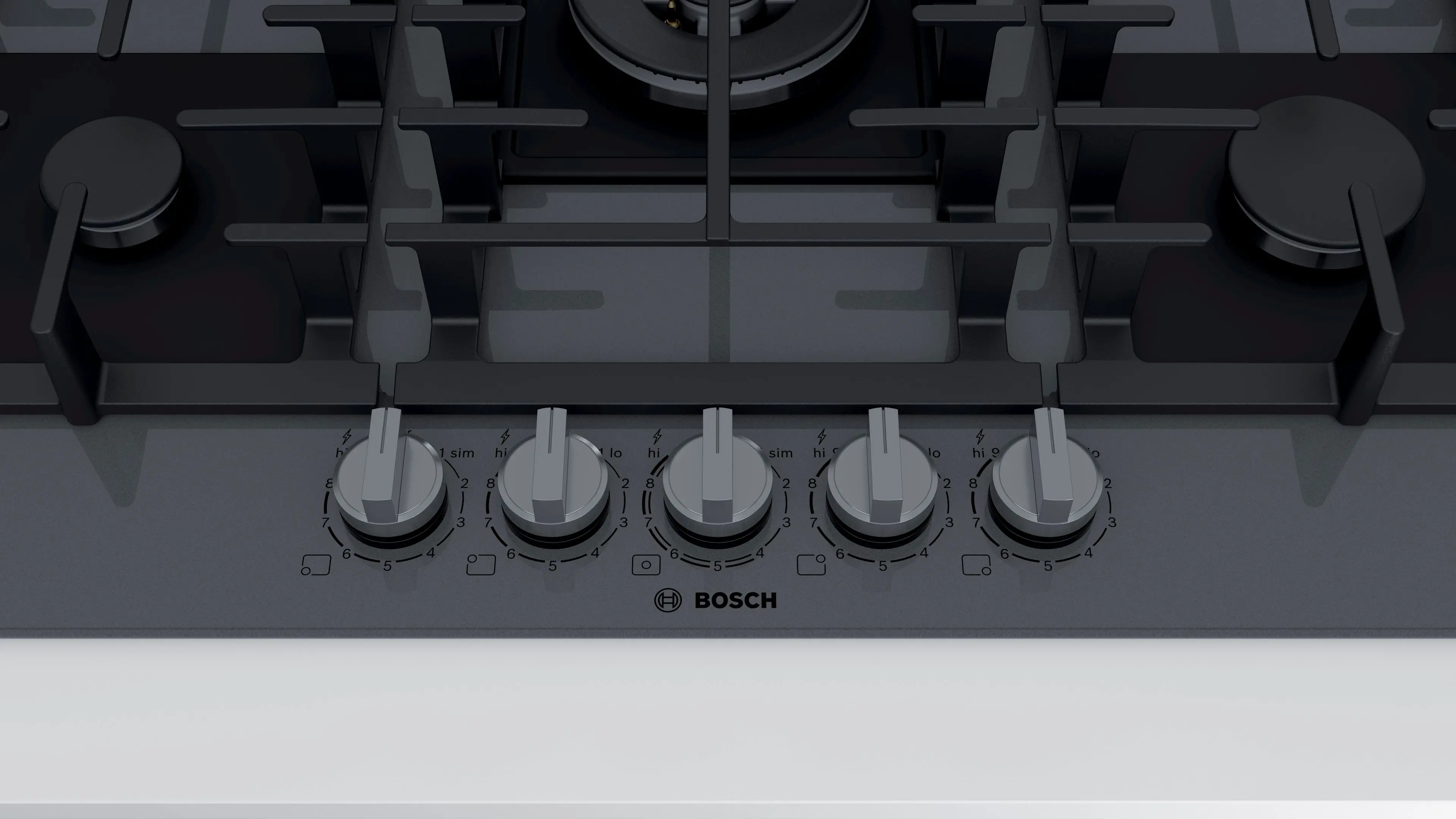 NGMP677UC Bosch Benchmark 36 Inch Gas Cooktop with FlameSelect - Gray Tempered Glass-5