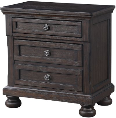 Traditional Chocolate Brown Nightstand - Stella