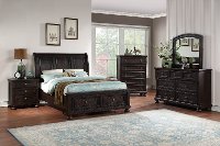 Chocolate Brown 4 Piece Queen Bedroom Set - Stella