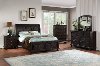 Clearance Chocolate Brown 4 Piece Queen Bedroom Set - Stella