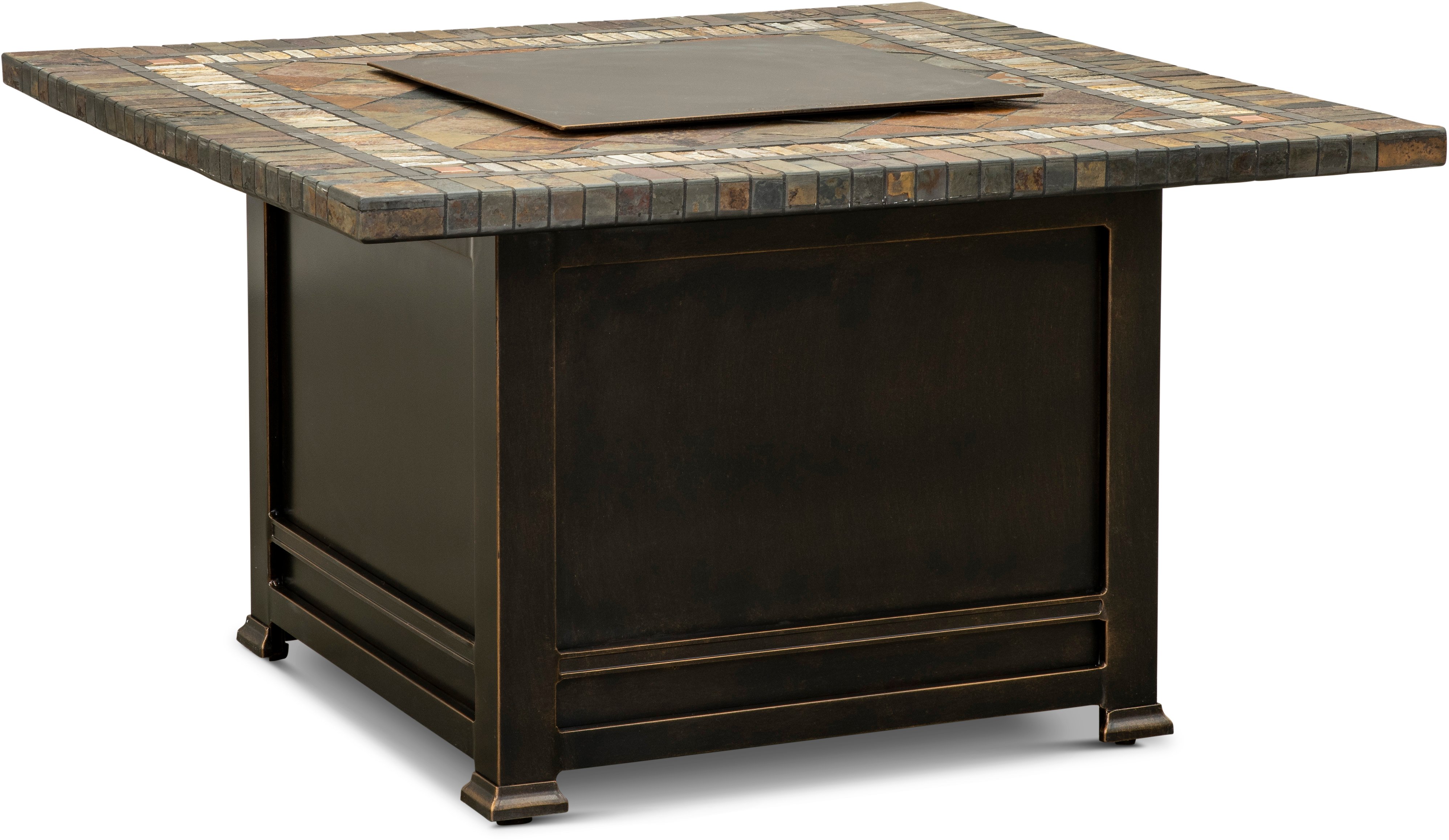 ARE18000P1/FIREPIT 44 Inch Square Fire Pit with Stone Top - Flourence-1