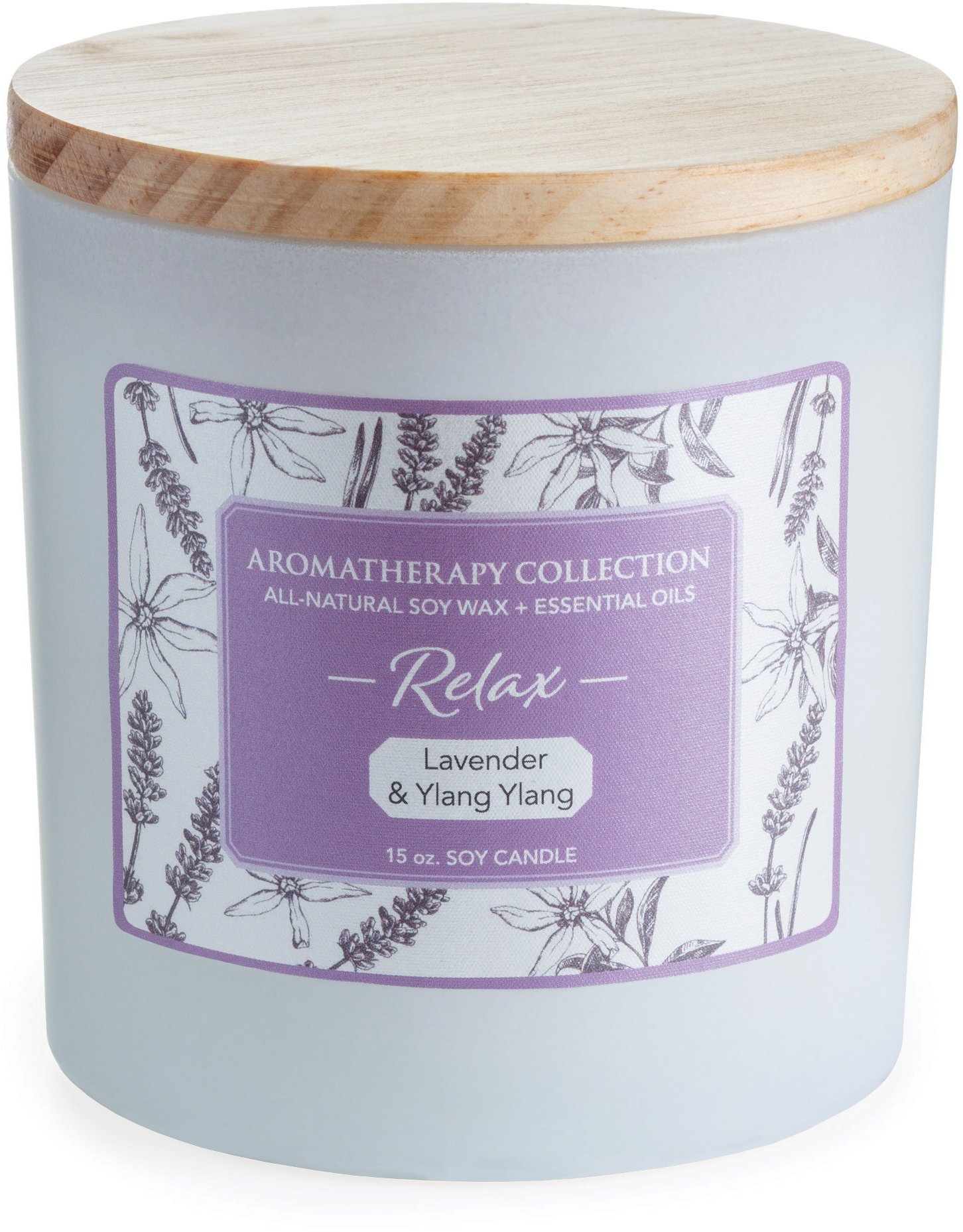 Relax 15oz Lavender and Ylang Ylang Aromatherapy Candle-2