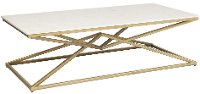 Glam Coffee Table with Gold Base - Modern Eclectic