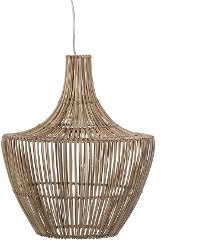 Light Brown Round Wicker Pendant Lamp