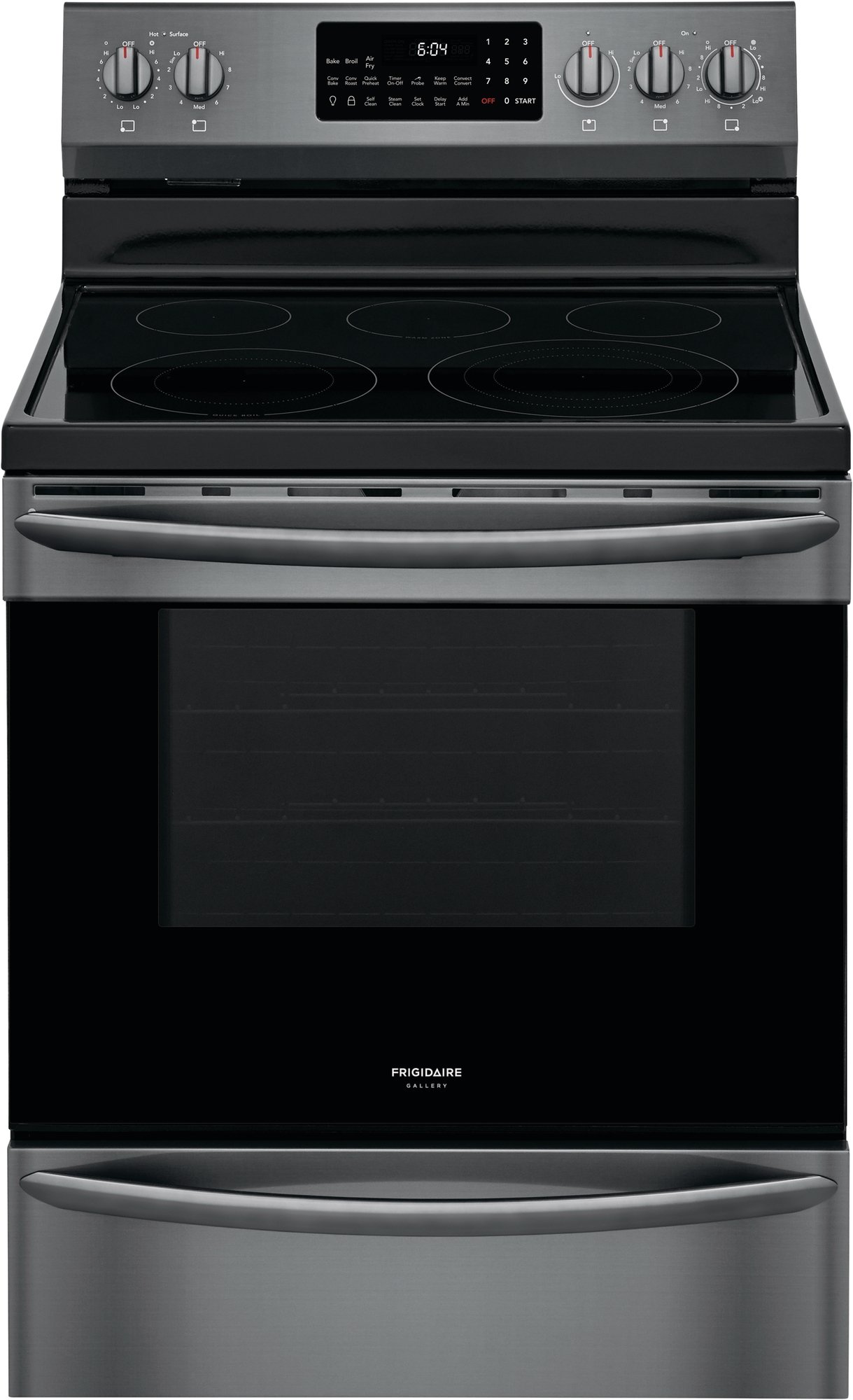 GCRE3060AD Frigidaire Gallery 30 Inch Electric Range with Convection and Air Fry - 5.7 cu. ft. Black Stainless Steel-1