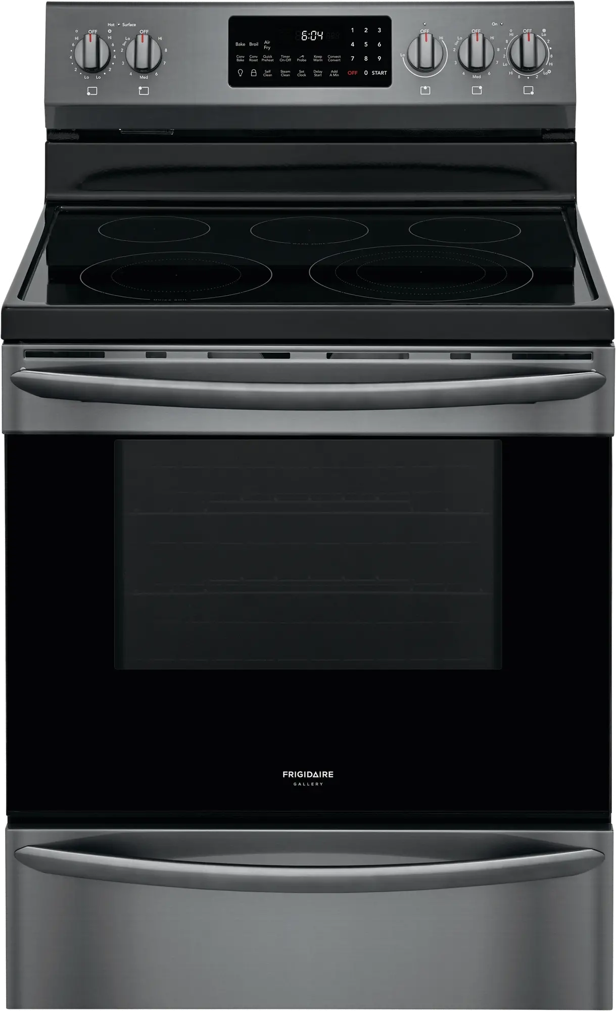 GCRE3060AD Frigidaire Gallery 30 Inch Electric Range with Convection and Air Fry - 5.7 cu. ft. Black Stainless Steel-1