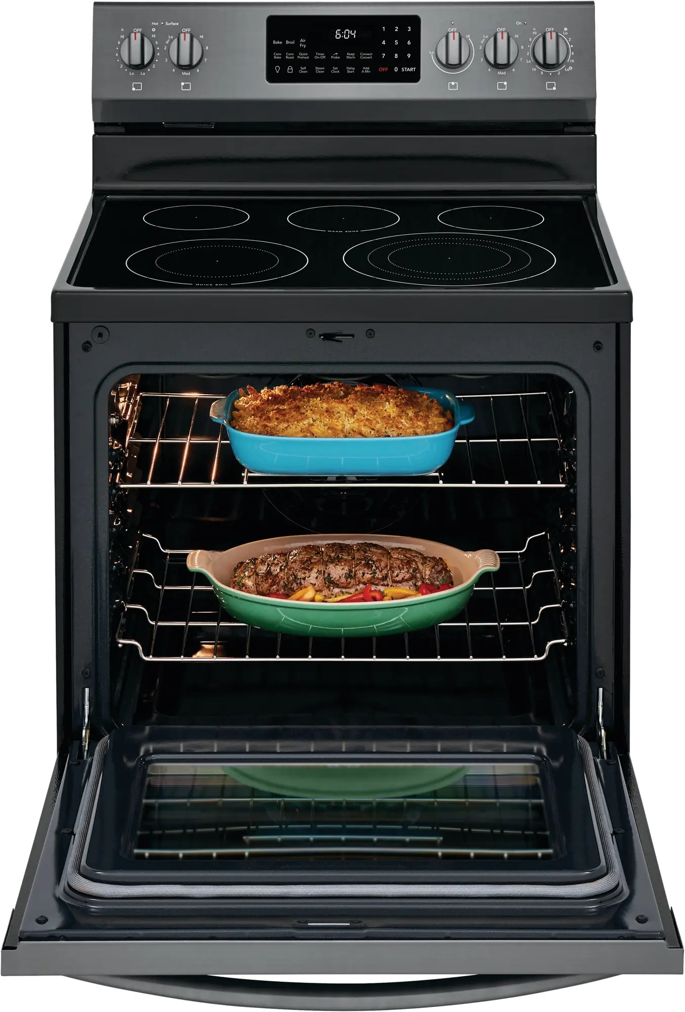 GCRE3060AD Frigidaire Gallery 30 Inch Electric Range with Convection and Air Fry - 5.7 cu. ft. Black Stainless Steel-3