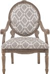 Traditional Gray and White Accent Chair - Brentwood