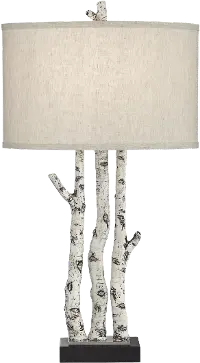 Poly Birch White Forest Faux Tree Branch Table Lamp