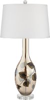 Flower Pattern Embossed Art Glass Table Lamp - Rosie