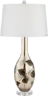 Flower Pattern Embossed Art Glass Table Lamp - Rosie