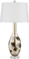 Flower Pattern Embossed Art Glass Table Lamp - Rosie