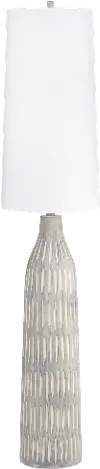 Natural White and Gray Carved Resin Floor Lamp - Stonewall