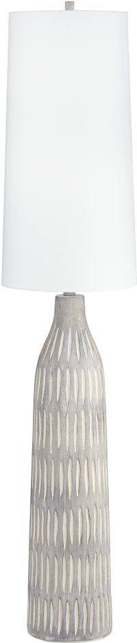 Natural White and Gray Carved Resin Floor Lamp - Stonewall