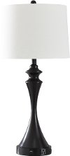 Clearance Rubbed Bronze Steel Table Lamp with USB Port and Outlet