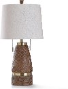 East Bourne Brown Carved Wood Table Lamp
