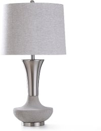 Two Tone Metal Silver and Concrete Genie Table Lamp - Dante