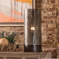 Silver Laser Cut Metal Shade Uplight Table Lamp - Berkley Trees