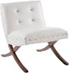 Mid Century Modern White Faux Leather Accent Chair - Wynn