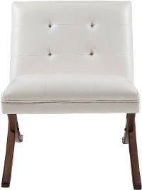 Mid Century Modern White Faux Leather Accent Chair - Wynn-3
