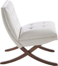 Mid Century Modern White Faux Leather Accent Chair - Wynn-4