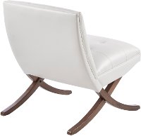 Mid Century Modern White Faux Leather Accent Chair - Wynn-5