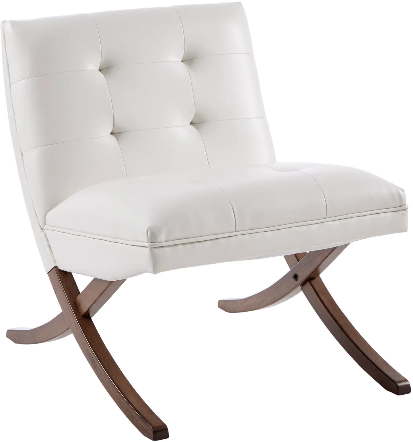 Wynn Mid Century Modern White Accent Chair-1