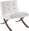 Wynn Mid Century Modern White Accent Chair