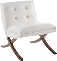 Wynn Mid Century Modern White Accent Chair