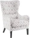 Arianna Gray and White Swoop Wing Accent Chair